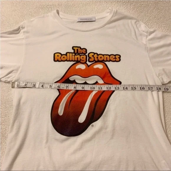 Daydreamer Rolling Stones White Lips Tee Short Sleeve T Shirt - Picture 6 of 10